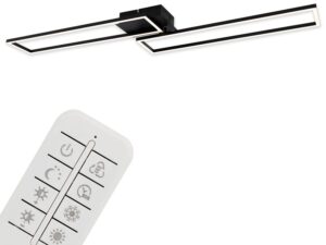 Briloner CCT LED Design Deckenleuchte, Lichttemperatur + Helligkeit regulierbar (rechteckig (schwarz))