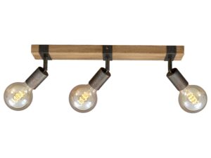 Briloner Wand- Deckenleuchte Vintage Holz, verschiedene Ausführungen (3er Spot)