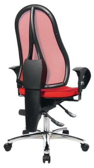 Bürodrehstuhl m.Permanentkontakt, rot/rot 460-560mm m.Rl.TOPSTAR