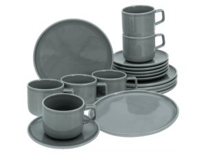 Creatable Geschirrset "Chef Collection" (18-teiliges Kaffeeservice, Grau)