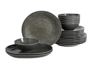 Creatable Schalen- und Teller-Set "Orient Mandala", 20-teilig (Stein)