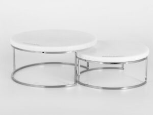 ECHTWERK Etagere Marmor 2 stöckig (Silber)