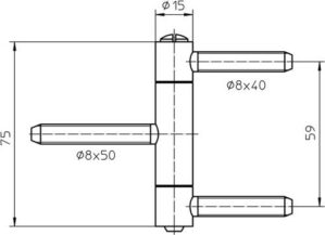 Einbohrband BAKA C 1-15 WF, 3-tlg.ma geb.60kg DIN L/R HLT SIMONSWERK