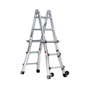 Euroline Alu-Vario-Klappleiter mit Rollen (Montagesatz) für ein Außenteil Nr. 31621 4x3 Teleskopleiter