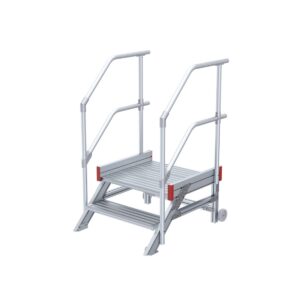 Euroline Anstieg 45 Grad, 600 mm Stufenbreite, Stufenausführung Alu - gerieft 2 Stufen