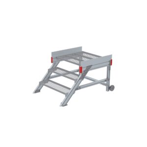 Euroline Anstieg 45 Grad, 800 mm Stufenbreite, Stufenausführung Stahl - Gitterrost 2 Stufen 3 Stufen