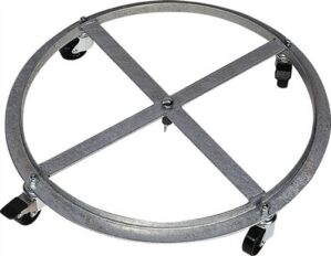 Fahruntersatz m.5 Rollen, Abfallsammler m.Doppelflügeltür 120l silber,verz.