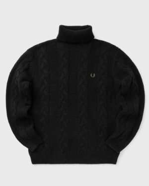 Fred Perry CHUNKY CABLE KNT ROLL NK JMPER men Pullovers black in Größe:XL