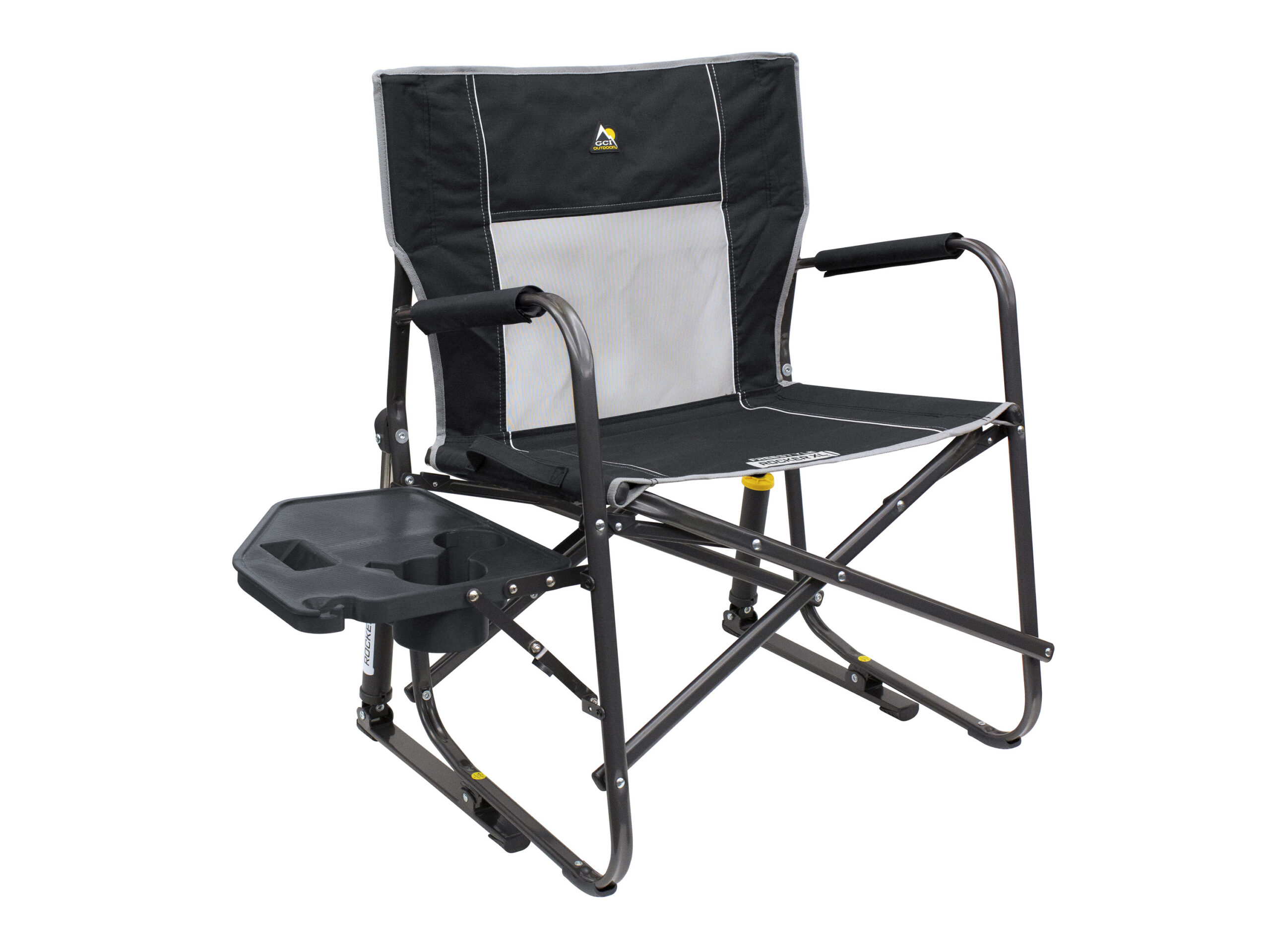 GCI Freestyle Rocker XL™ Campingstuhl mit Schaukelfunktion und Seitentisch (Black)