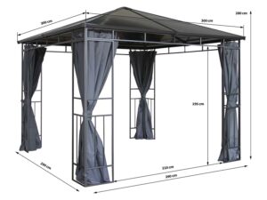 Grasekamp Hardtop Pavillon Limone (3x3m)