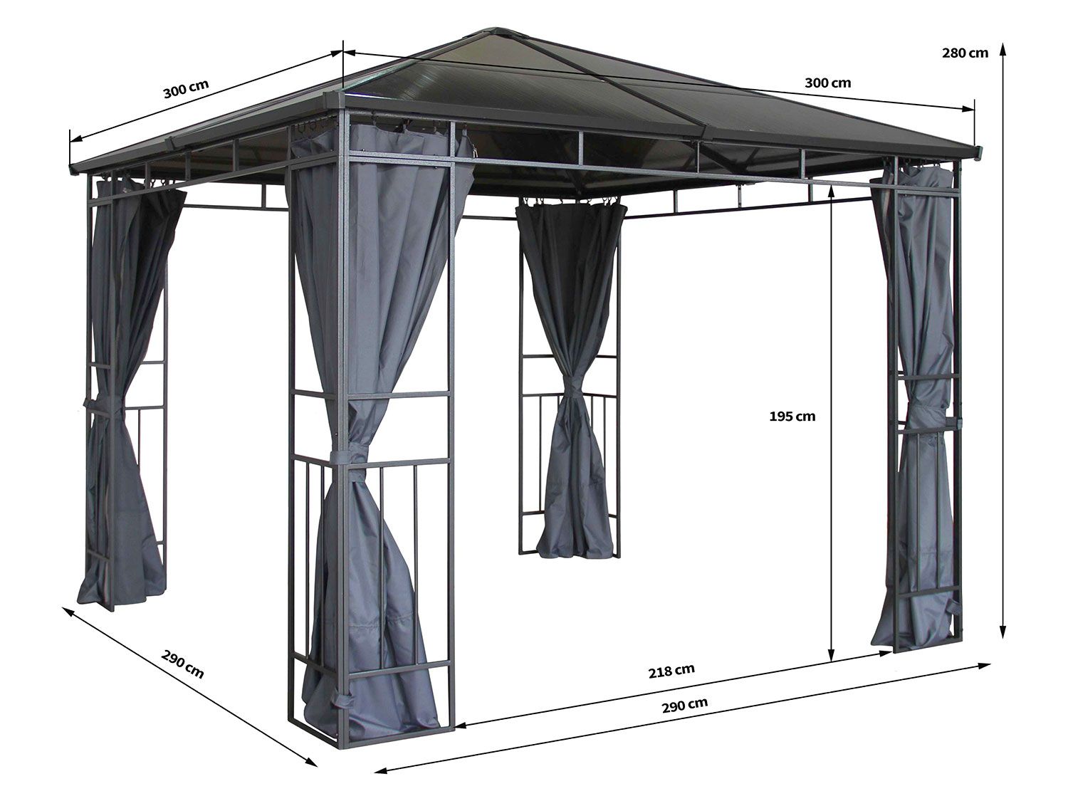 Grasekamp Hardtop Pavillon Limone (3x3m)