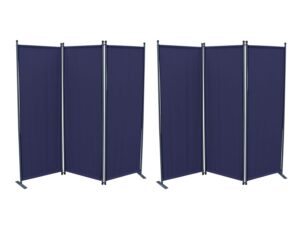 Grasekamp Paravent 2er Set (3-teilig, Blau)