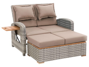 Greemotion Sonnenliege "Bahia Style", mit Klapptisch, grau