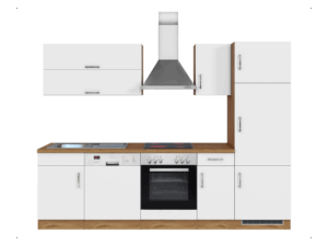 HELD Küchenzeile "Hamburg", mit Elektrogeräten (270 cm, wotaneiche/ melamin weiß)
