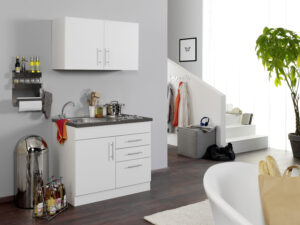 HELD Single Küche Torino 100/120/160/180/190/210cm (Weiß, Breite 100cm)