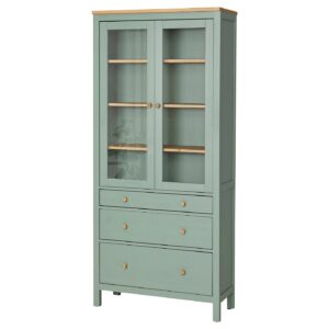 HEMNES Vitrine mit 3 Schubladen