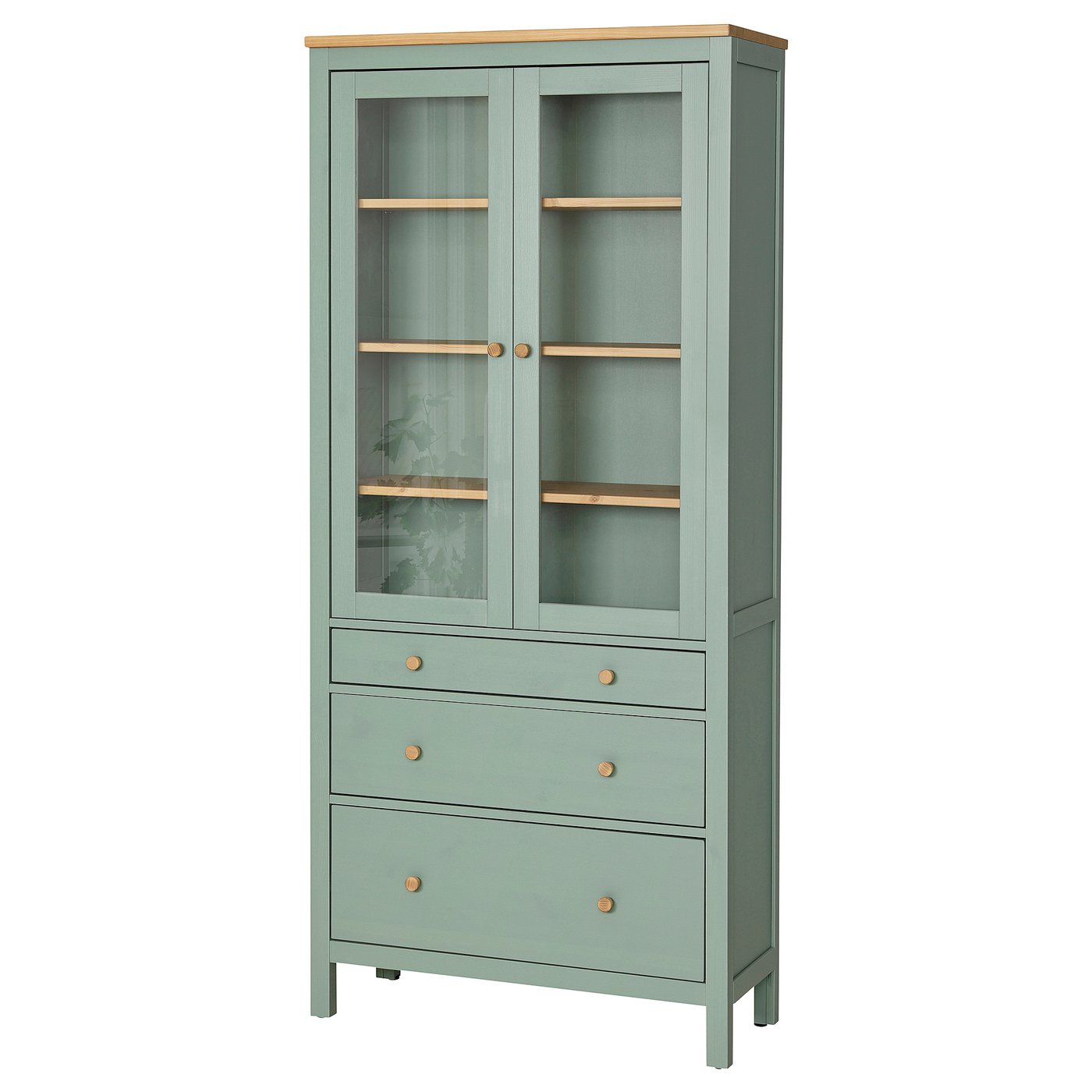 HEMNES Vitrine mit 3 Schubladen