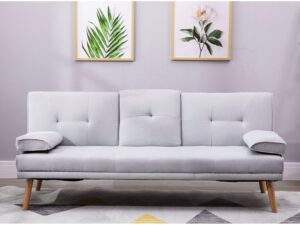 HOMCOM Schlafsofa als 3-Sitzer grau