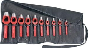 Henkellocheisensatz DIN 7200-A, 12-tlg.Rolltasche