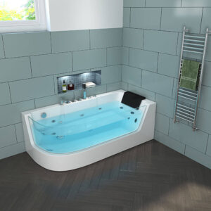 Home Deluxe Baignoire balnéo avec luminothérapie CARICA - 170 x 80 cm Gauche