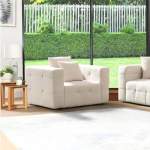 Home Deluxe Teddy Fauteuil Bouclé COMO - 132 x 92 cm Beige