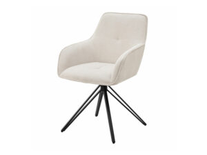 Juskys Drehstuhl Clyde mit Armlehne (Cord, Beige)""