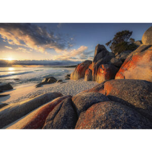 KOMAR Vliestapete "Bay of Fires", Breite 400 cm, seidenmatt - bunt