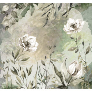 KOMAR Vliestapete, Blumen, bunt - gruen