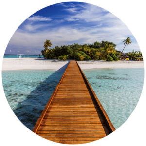 K&L Wall Art Vliestapete "Runde Vliestapete", Colombo Paradies Südsee, mehrfarbig, matt - bunt