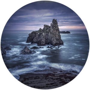 K&L Wall Art Vliestapete "Runde Vliestapete", Cuadrado Strand Ozean, mehrfarbig, matt - bunt