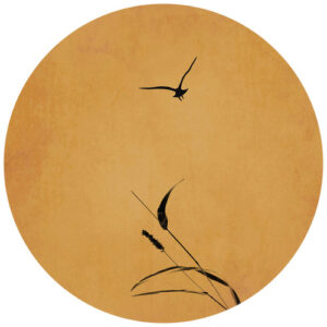 K&L Wall Art Vliestapete "Runde Vliestapete", Kubistika Gold Himmel Vintage, mehrfarbig, matt - bunt