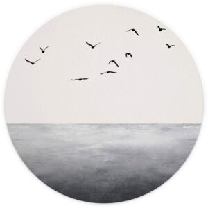 K&L Wall Art Vliestapete "Runde Vliestapete", Kubistika Meer Horizont Urlaub, mehrfarbig, matt - bunt