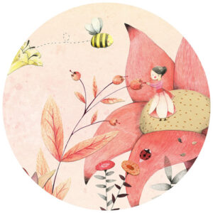 K&L Wall Art Vliestapete "Runde Vliestapete", Loske Däumelinchen Kinder, mehrfarbig, matt - bunt