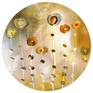 K&L Wall Art Vliestapete "Runde Vliestapete", Niksic Kunstdruck Golden Eye, mehrfarbig, matt - bunt