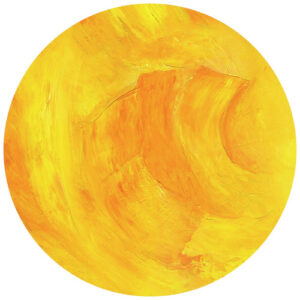 K&L Wall Art Vliestapete "Runde Vliestapete", Schüßler gelbe Sonne Gold, mehrfarbig, matt - bunt