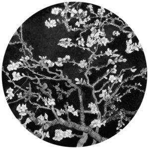K&L Wall Art Vliestapete "Runde Vliestapete", van Gogh Mandelblüte schwarz, mehrfarbig, matt - bunt