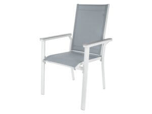 LIVARNO home Alu-Stapelsessel "Houston", weiß/hellgrau