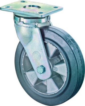 Lenkrolle 125mm RR100.B80Platte,Elastik schw.,KL RR100.B80.125