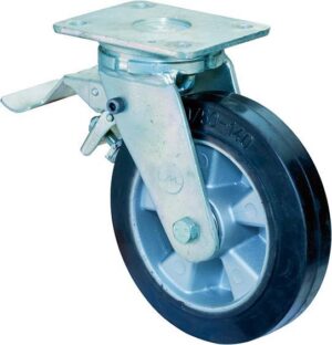 Lenkrolle 125mm RR120.B80Platte,Elast.schw.KL,FestRR120.B80.125