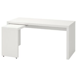 MALM Schreibtisch mit Ausziehplatte