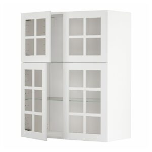 METOD Wandschrank mit Böden/4 Glastüren