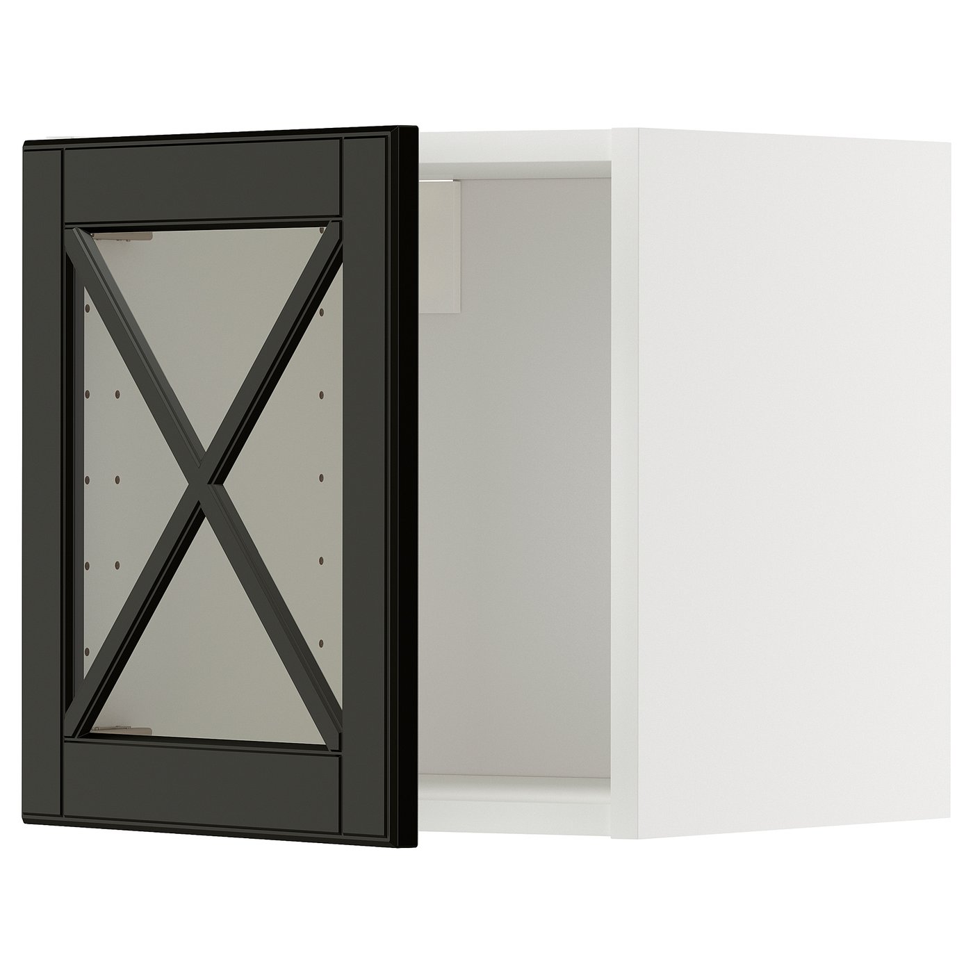 METOD Wandschrank mit Glastür/Kreuzsp