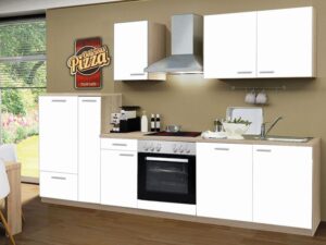 Menke Küchenblock Classic Leerblock 270/280/300/310cm (frei Bordsteinkante, Weiss, 300 cm)