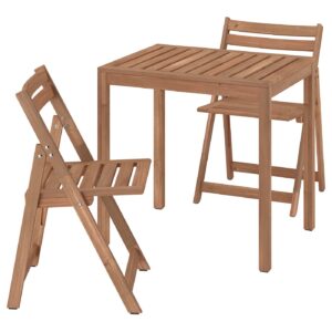 NÄMMARÖ Tisch + 2 Klappstühle/außen