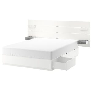 NORDLI Bettgestell mit Kopfteil und Aufb.