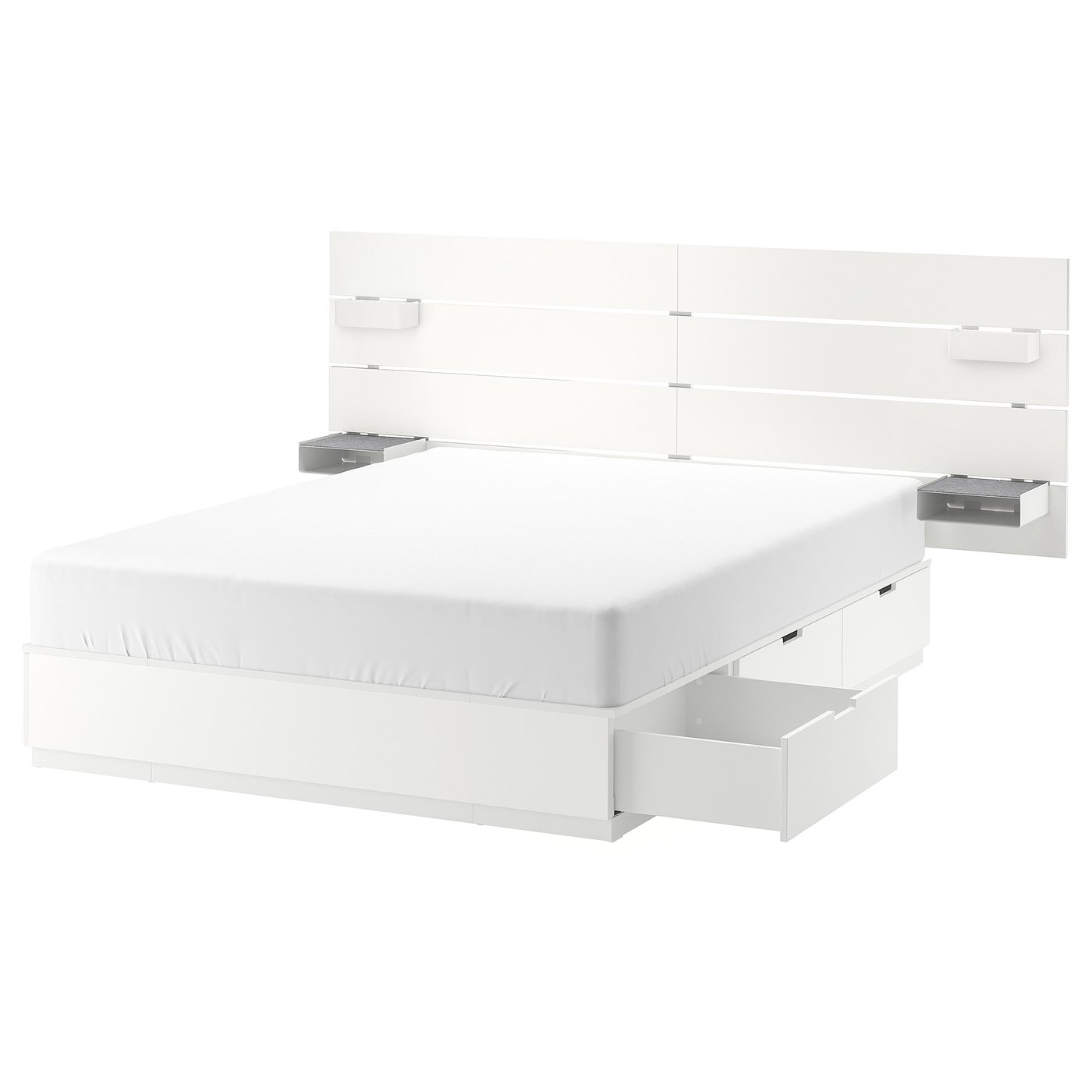 NORDLI Bettgestell mit Kopfteil und Aufb.