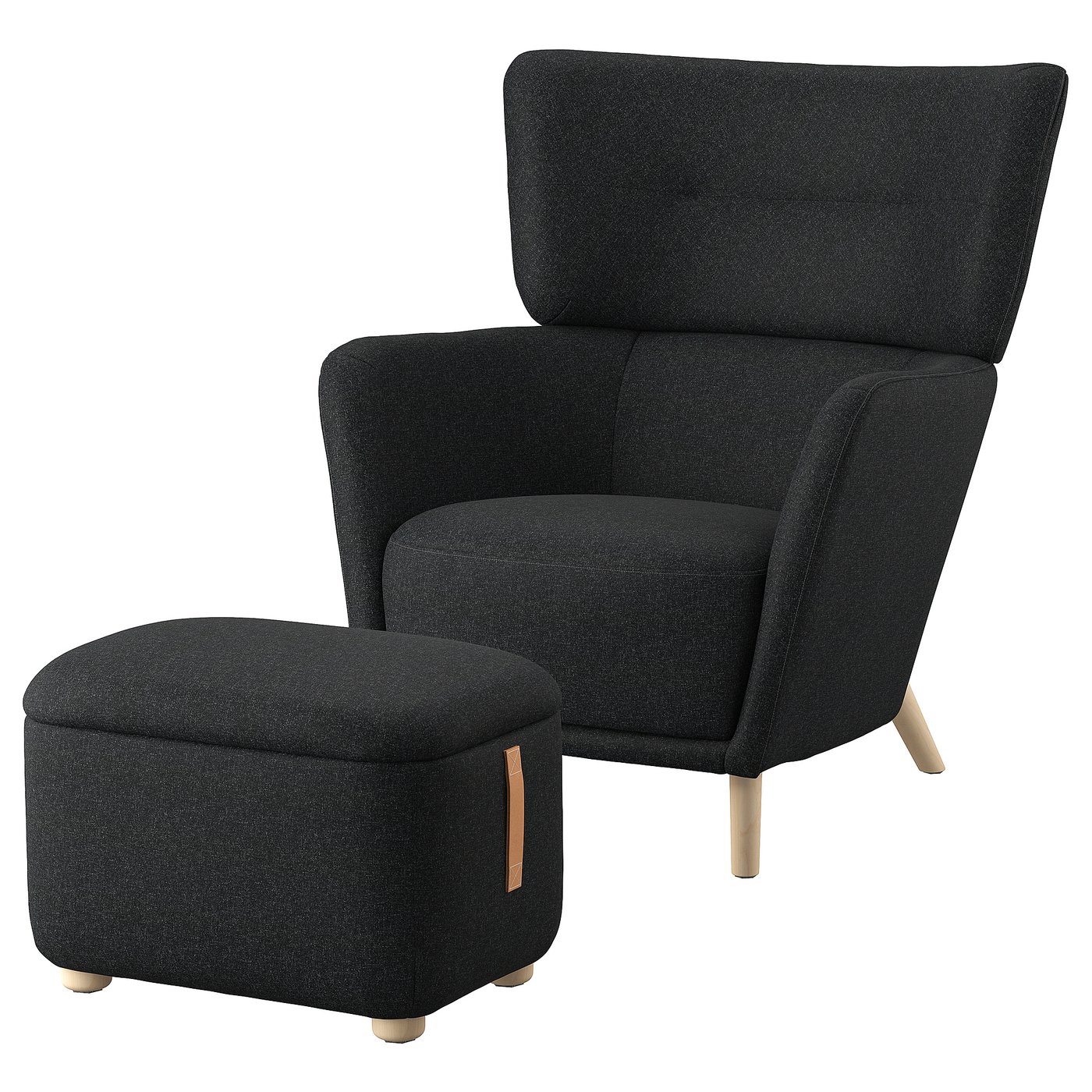 OSKARSHAMN Ohrensessel mit Hocker