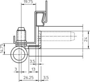 Objektband VARIANT VN 8938/160, U VA ma geb.160kg 22,5mm DIN R gef.Tür SIMONSWERK