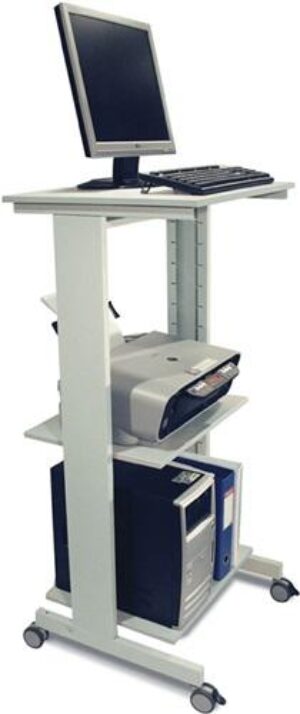 PC-Arbeitstisch H1180xB600xT500mm, lichtgrau fahrbar