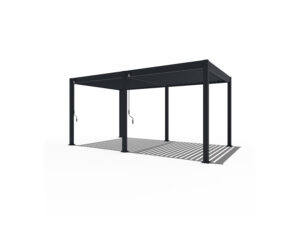 Pergoline Pavillon "Trumpf", mit verschließbaren Stahl-Lamellen (Anthrazit, 3 x 5,3 m)